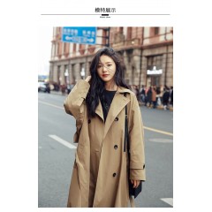 卡其色風(fēng)衣女中長(zhǎng)款韓版新款春過(guò)膝流行風(fēng)衣外套學(xué)生waitmore