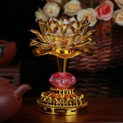 七彩蓮花燈供佛燈一對led佛前供燈佛教用品念佛機(jī)佛堂觀音財(cái)神燈