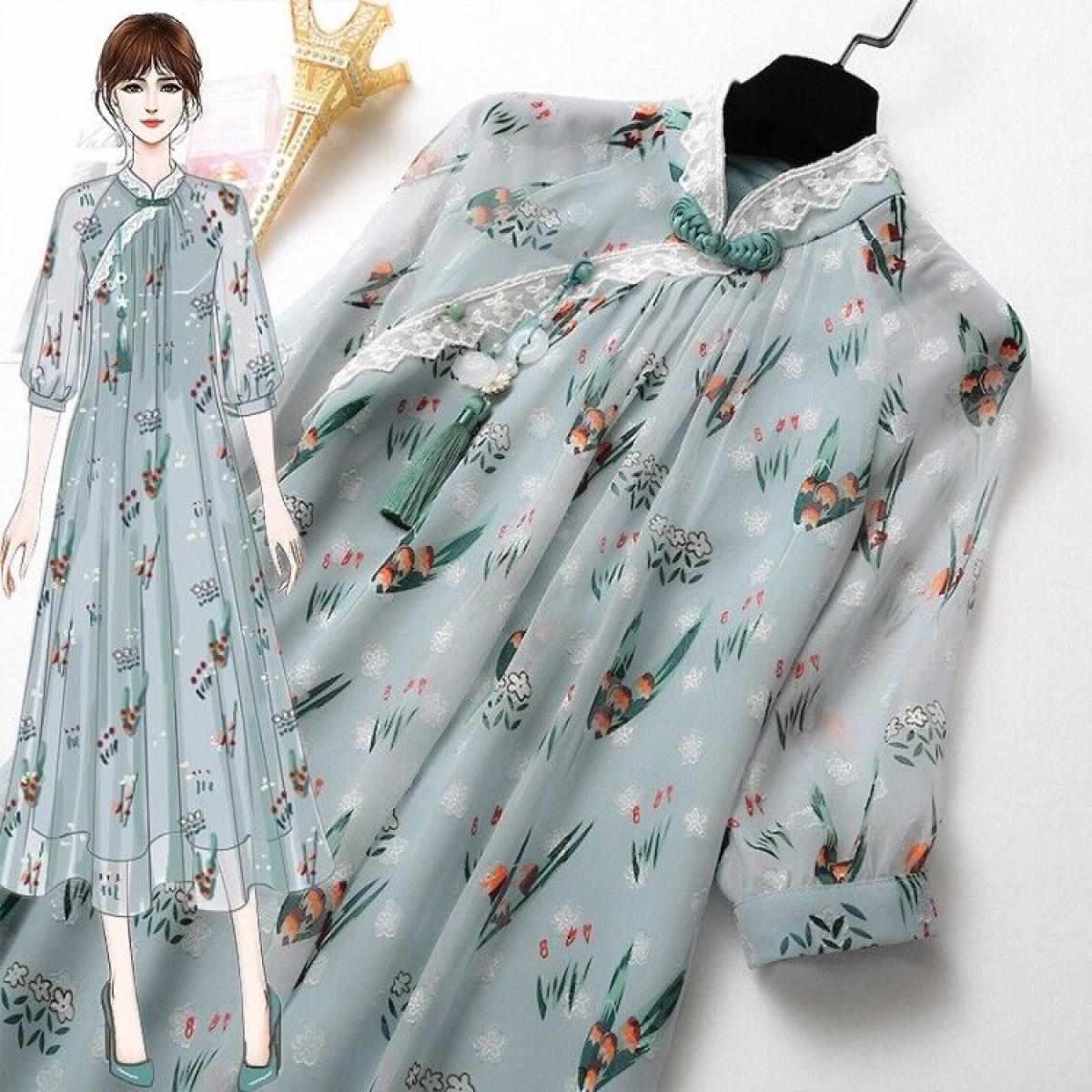 200斤胖妹妹漢服中國風夏季新款大碼女裝復古穿搭女仙女裙連衣裙【預售7天內(nèi)發(fā)完】